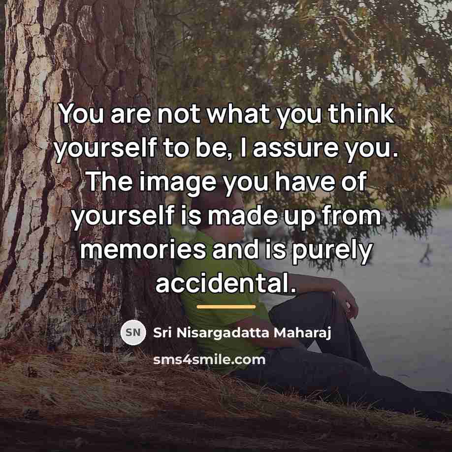 “You are not what you think yourself to be, I…” quote by Sri Nisargadatta Maharaj