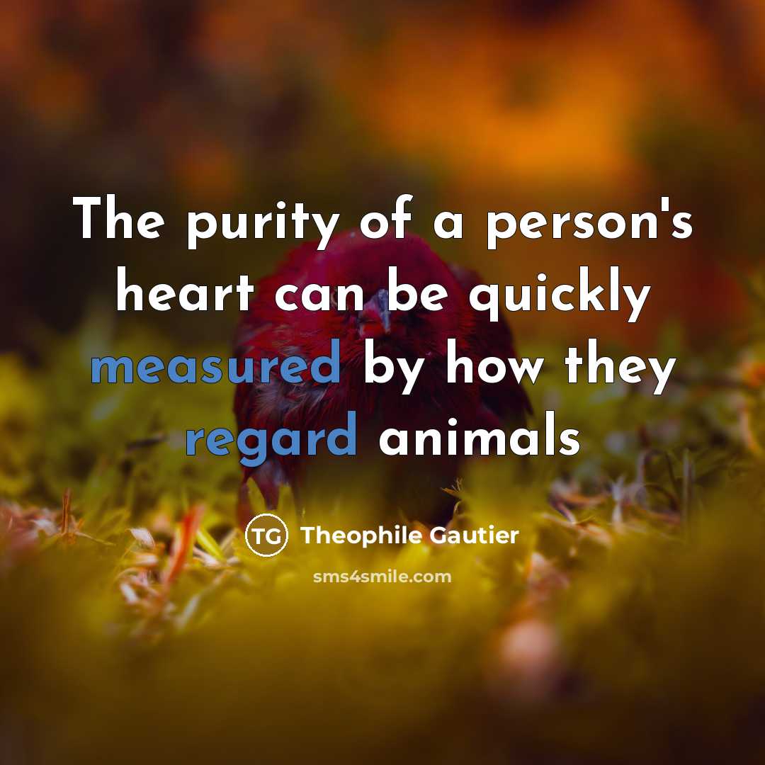“The purity of a person's heart can be quickly measured…” quote by Theophile Gautier