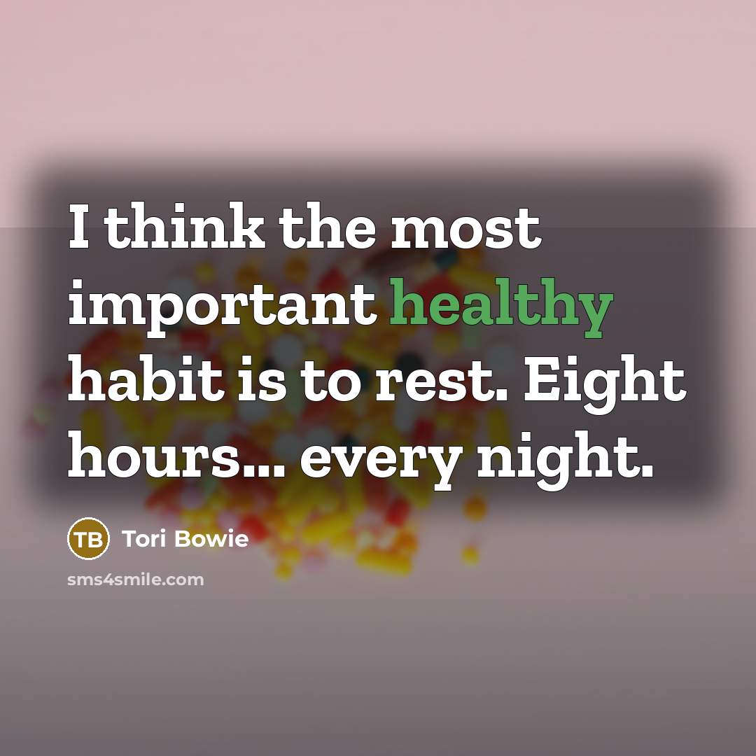 “I think the most important healthy habit is to rest.…” quote by Tori Bowie