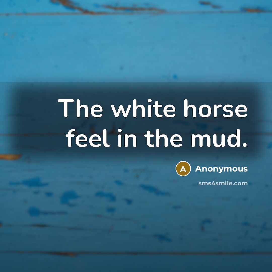 “The white horse feel in the mud.…” quote by Anonymous