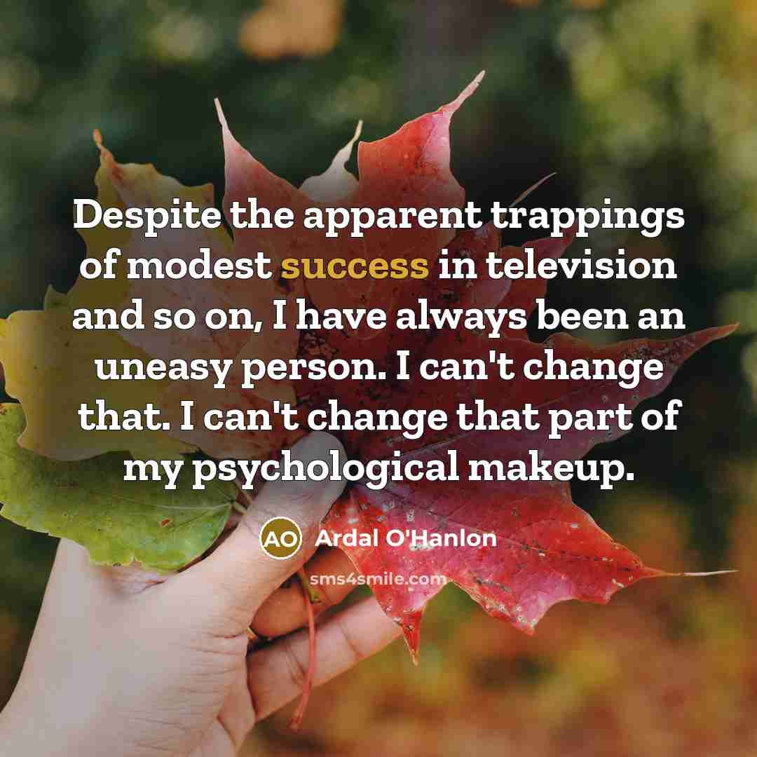 “Despite the apparent trappings of modest success in television and…” quote by Ardal O'Hanlon