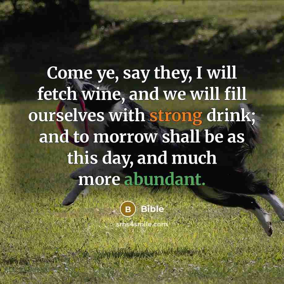 “Come ye, say they, I will fetch wine, and we…” quote by Bible