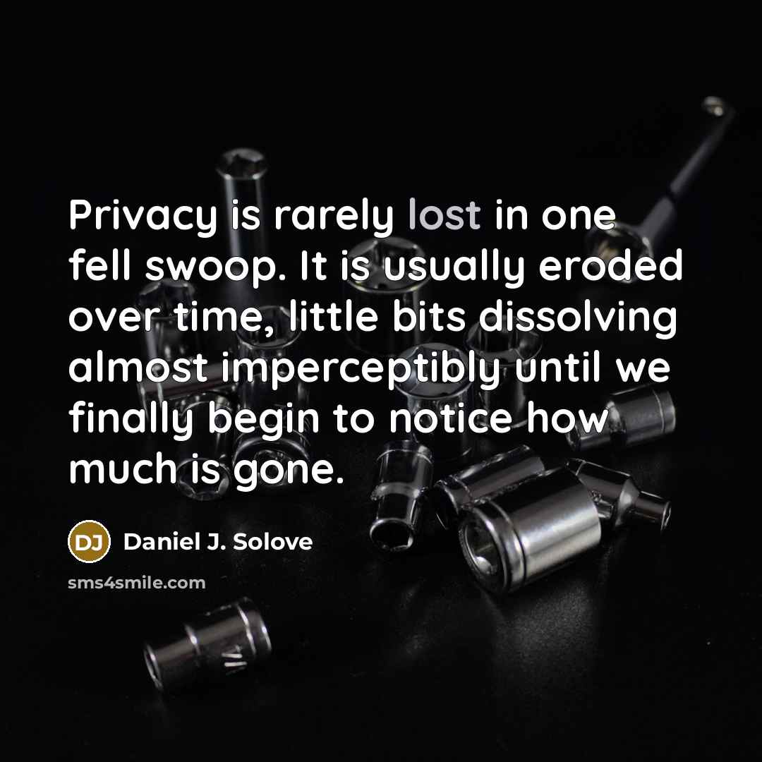 “Privacy is rarely lost in one fell swoop. It is…” quote by Daniel J. Solove