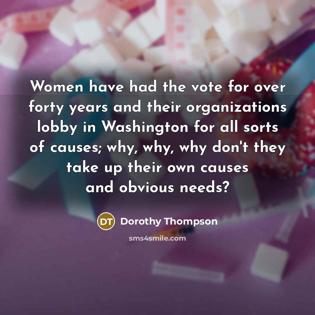 “Women have had the vote for over forty years and…” quote by Dorothy Thompson