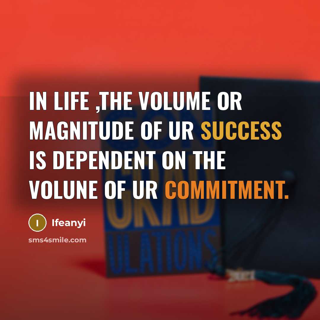 “In Life ,the volume or magnitude of ur success is…” quote by Ifeanyi