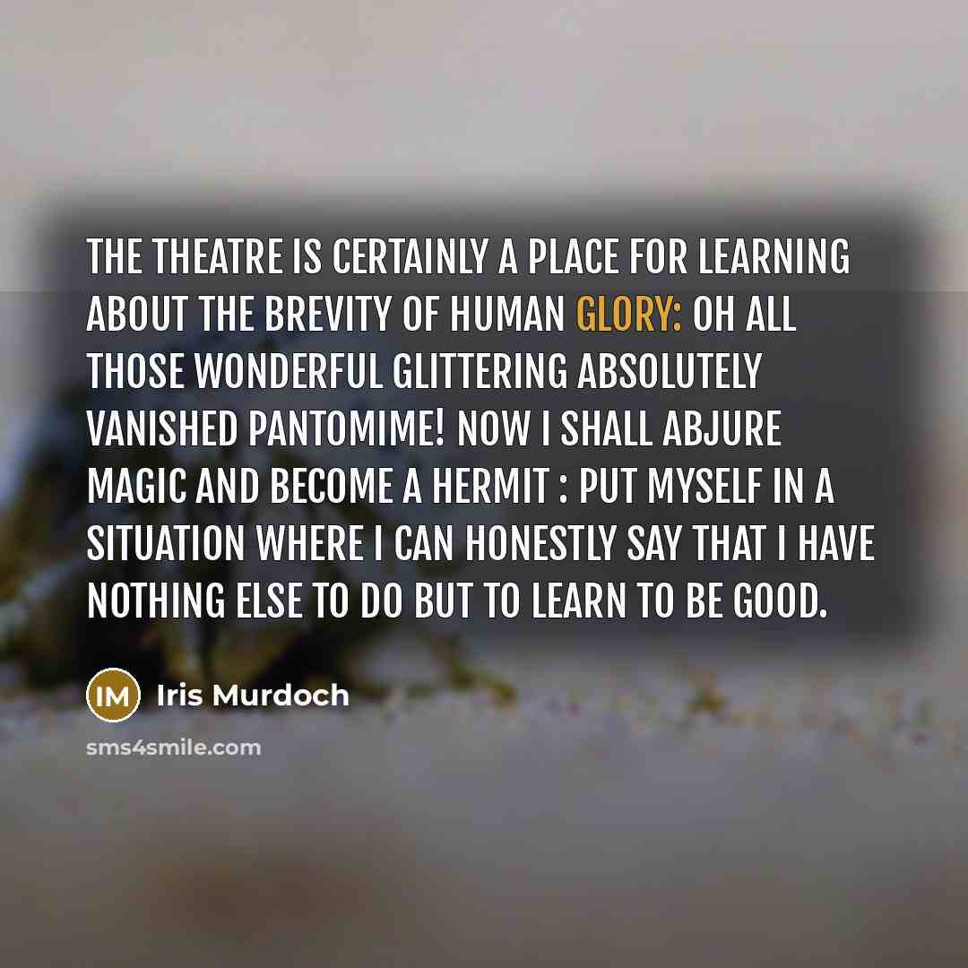 “The theatre is certainly a place for learning about the…” quote by Iris Murdoch