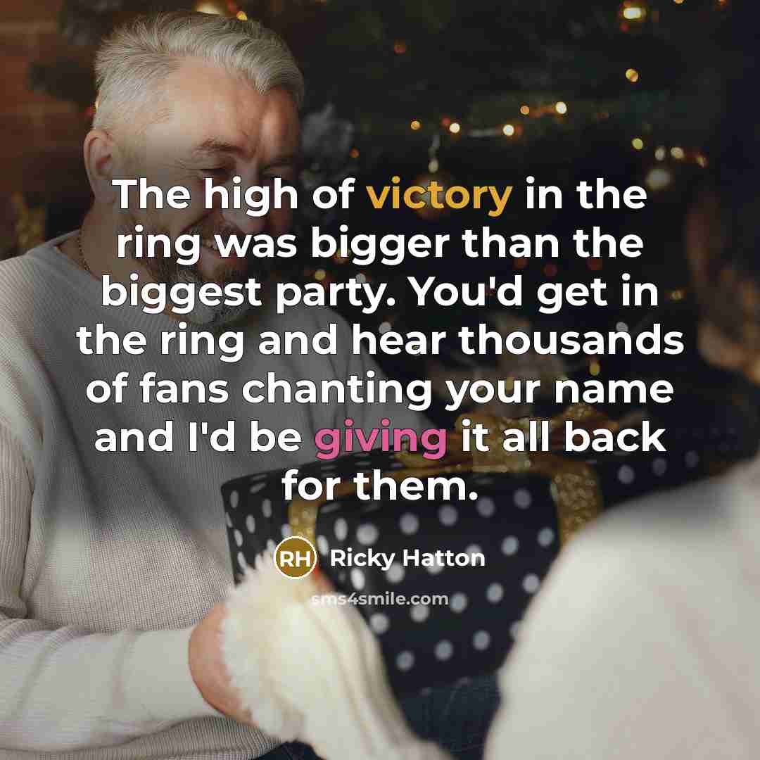 “The high of victory in the ring was bigger than…” quote by Ricky Hatton