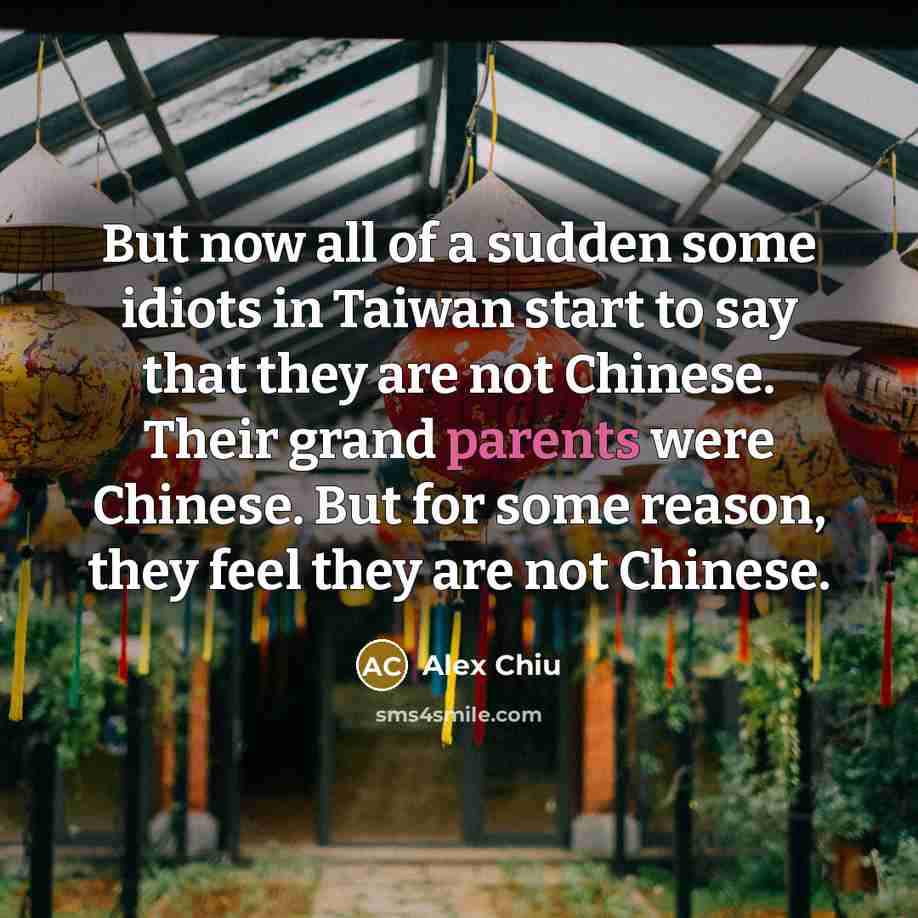 “But now all of a sudden some idiots in Taiwan…” quote by Alex Chiu