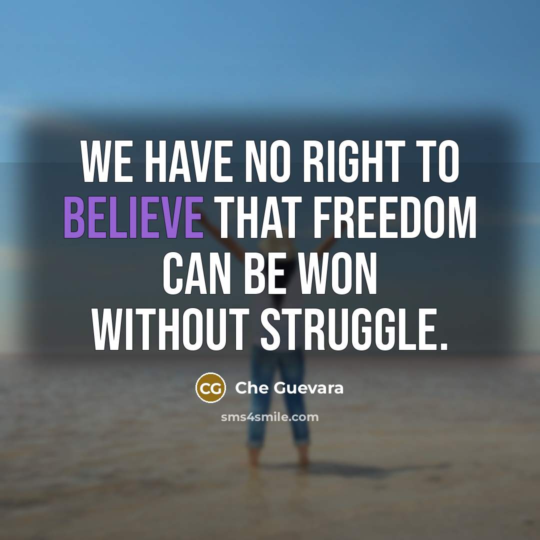 “We have no right to believe that freedom can be…” quote by Che Guevara