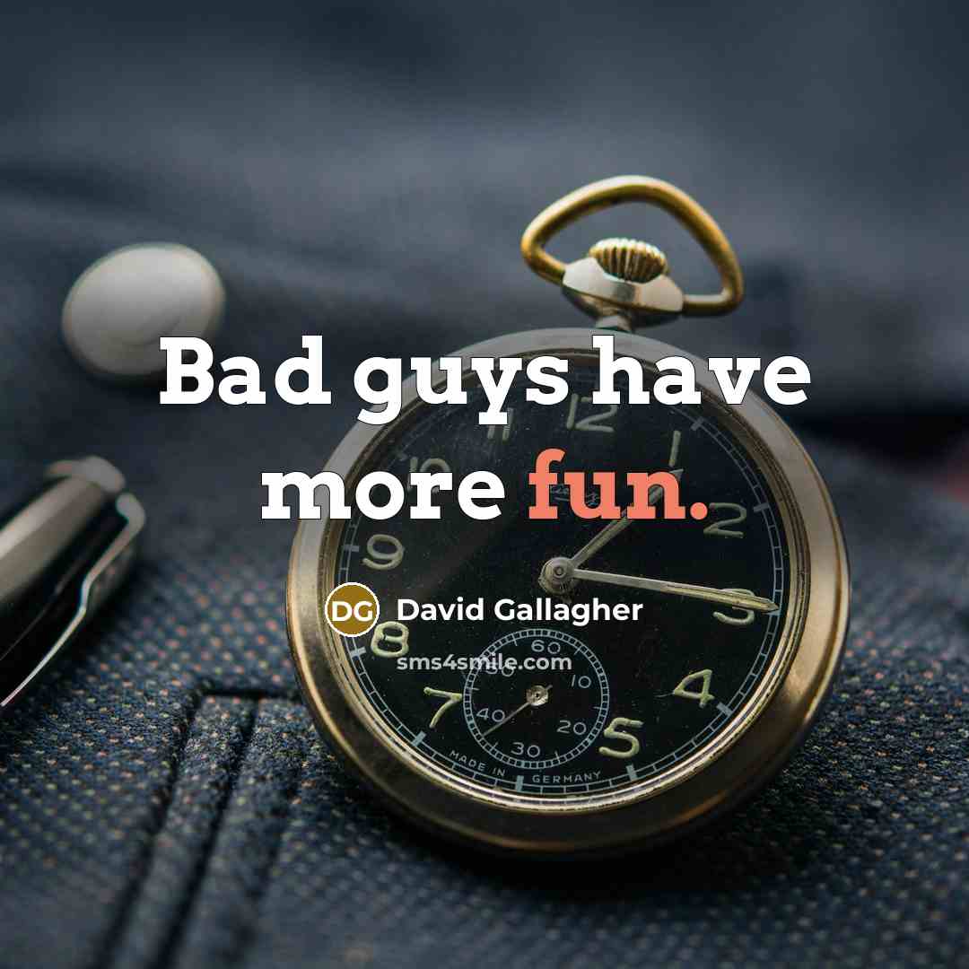 “Bad guys have more fun.…” quote by David Gallagher