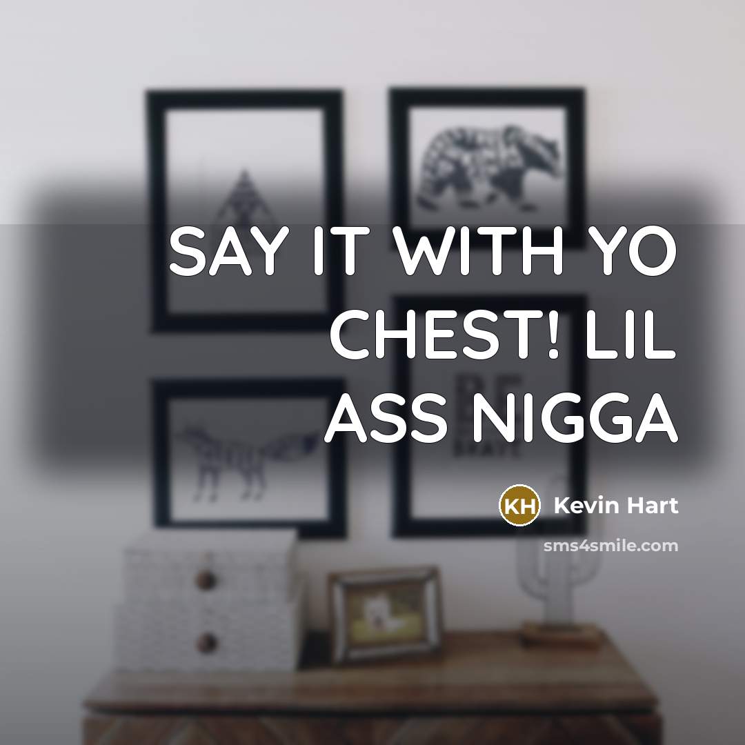 “SAY IT WITH YO CHEST! LIL ASS NIGGA…” quote by Kevin Hart