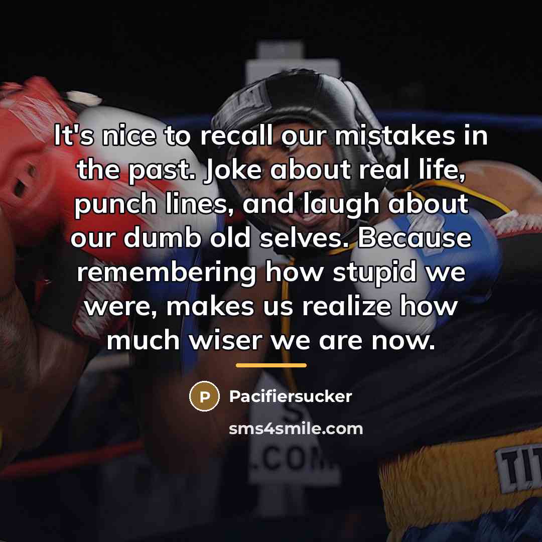 “It's nice to recall our mistakes in the past. Joke…” quote by Pacifiersucker