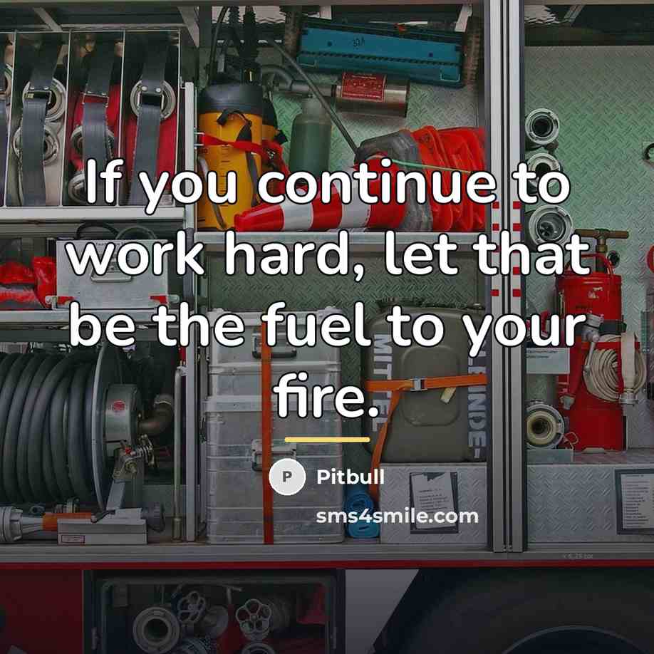 “If you continue to work hard, let that be the…” quote by Pitbull