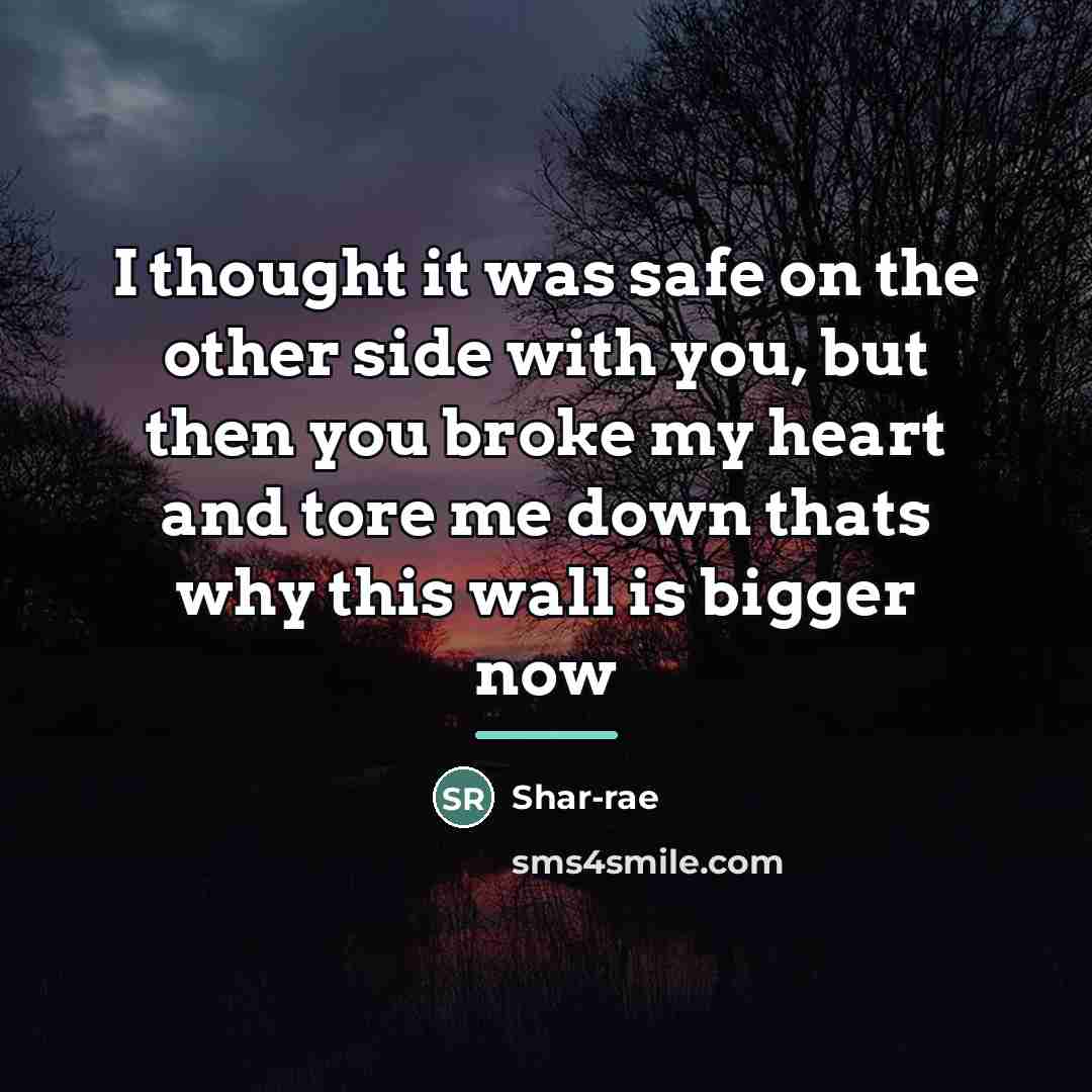 “I thought it was safe on the other side with…” quote by Shar-rae