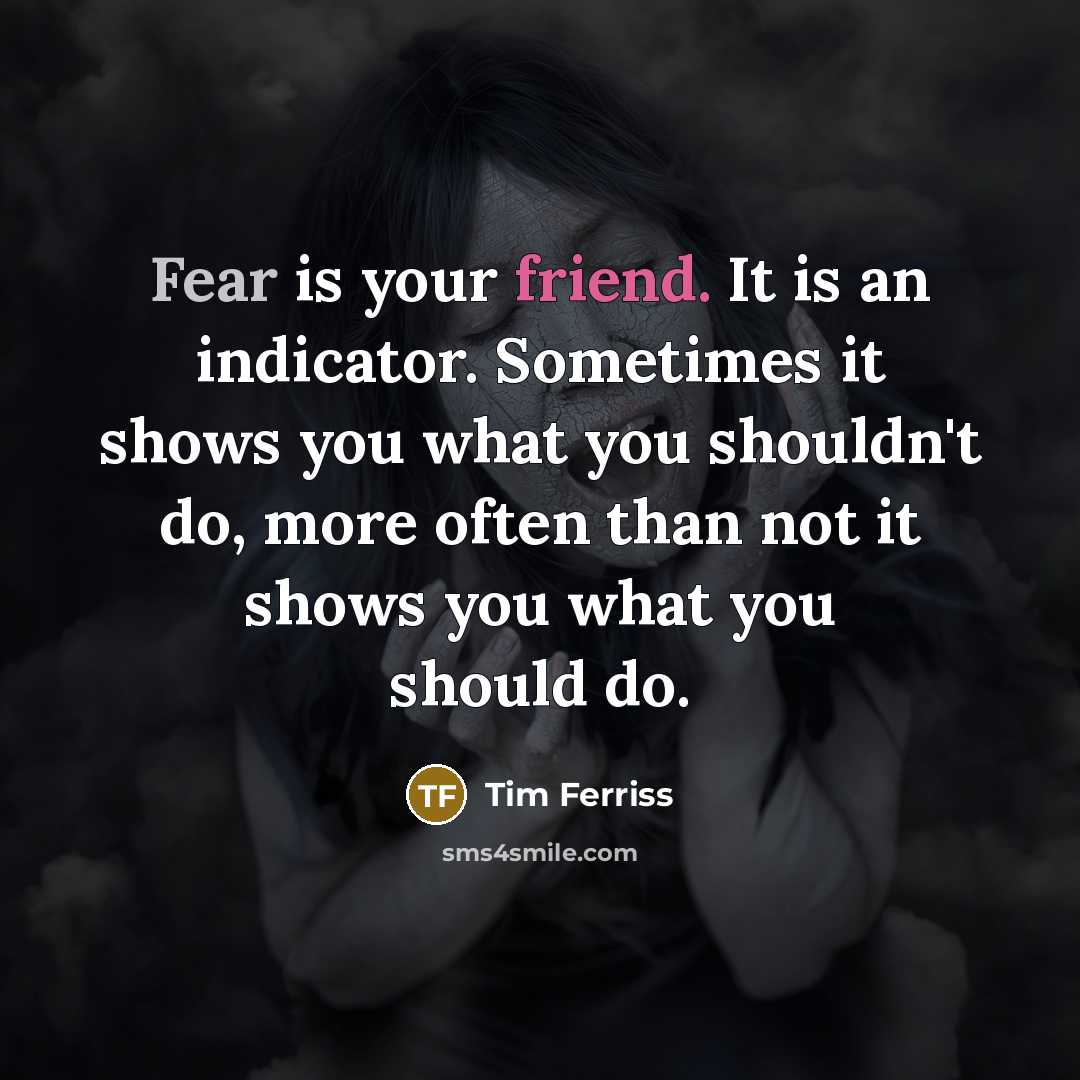 “Fear is your friend. It is an indicator. Sometimes it…” quote by Tim Ferriss