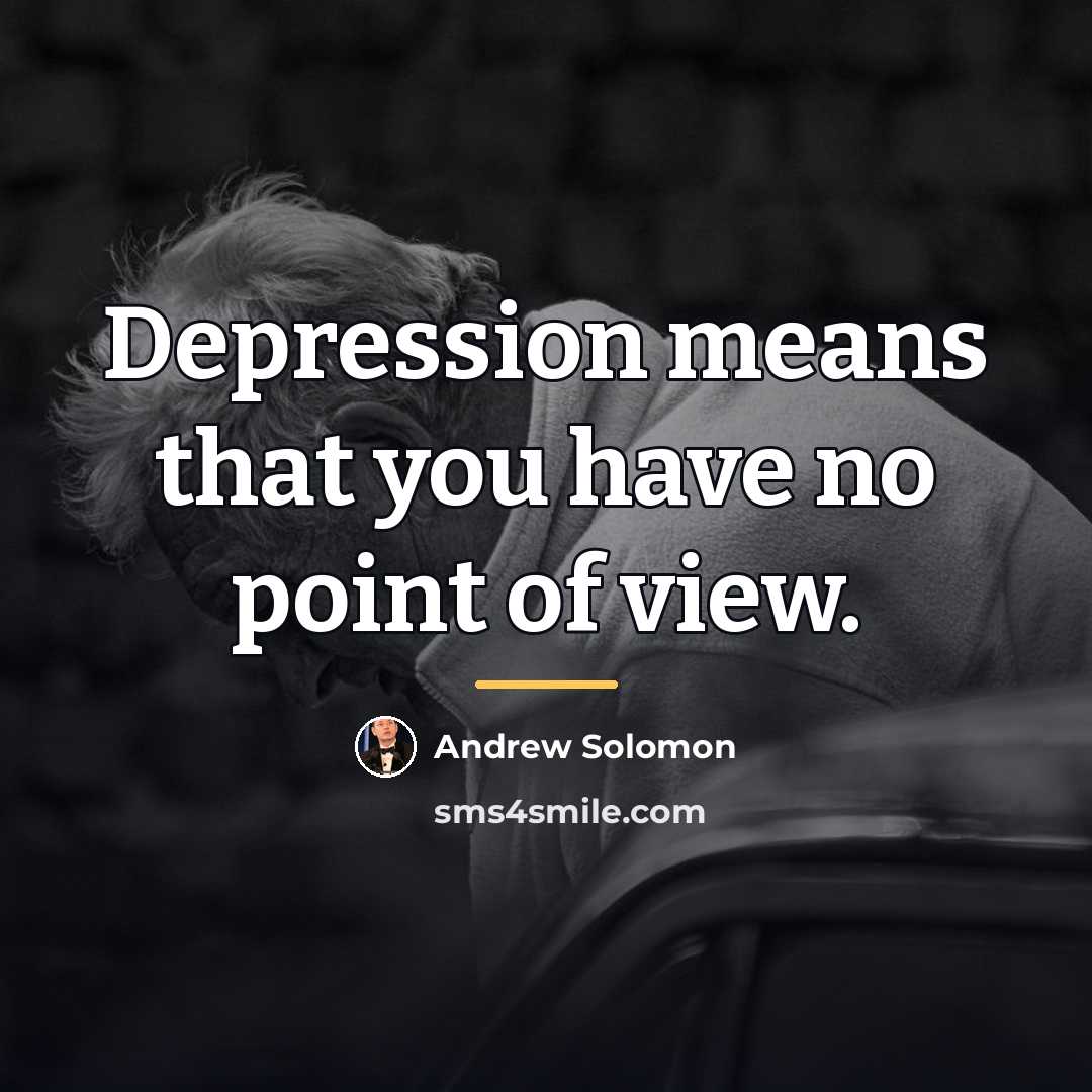 “Depression means that you have no point of view.…” quote by Andrew Solomon