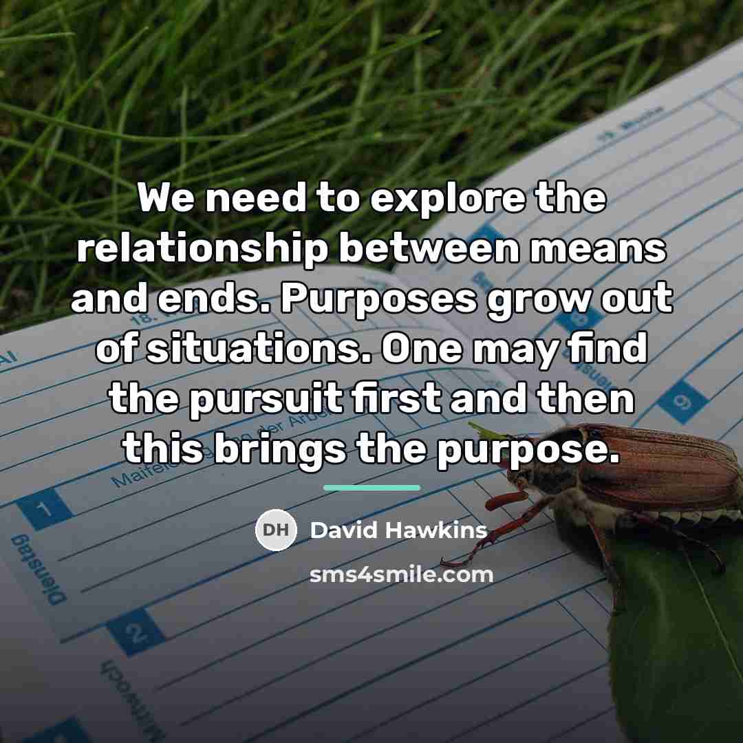 “We need to explore the relationship between means and ends.…” quote by David Hawkins