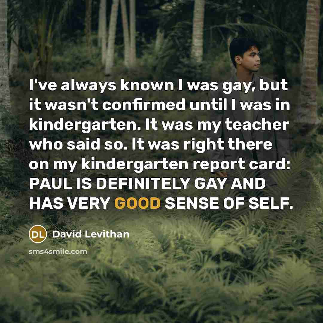 “I've always known I was gay, but it wasn't confirmed…” quote by David Levithan