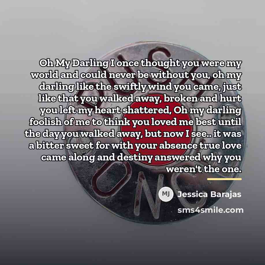 “Oh My Darling I once thought you were my world…” quote by Jessica Barajas