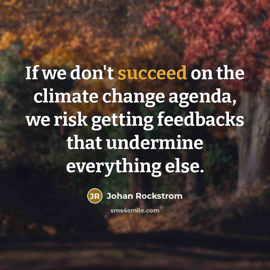 “If we don't succeed on the climate change agenda, we…” quote by Johan Rockstrom