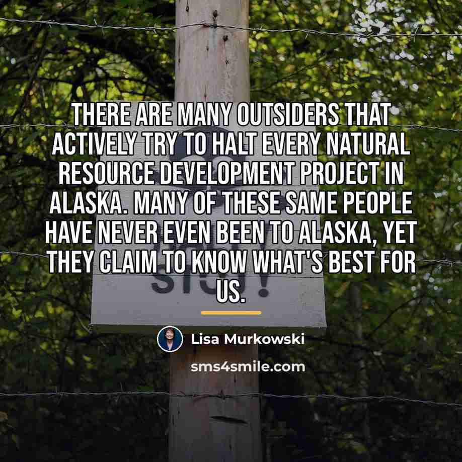 “There are many outsiders that actively try to halt every…” quote by Lisa Murkowski