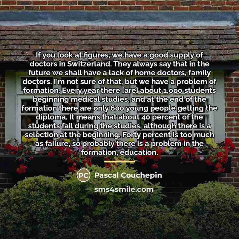 “If you look at figures, we have a good supply…” quote by Pascal Couchepin