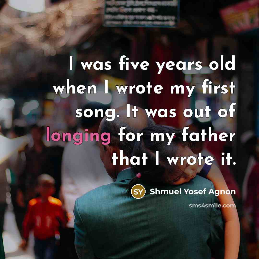 “I was five years old when I wrote my first…” quote by Shmuel Yosef Agnon