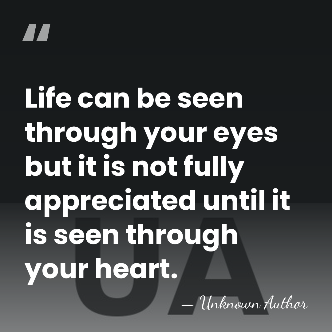 Life can be seen through your eyes but it is not fully&hellip; - Unknown Author