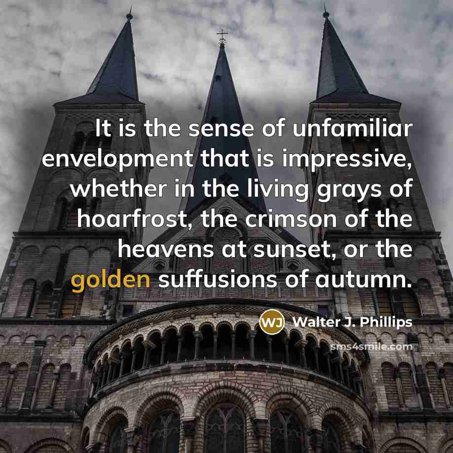 “It is the sense of unfamiliar envelopment that is impressive,…” quote by Walter J. Phillips