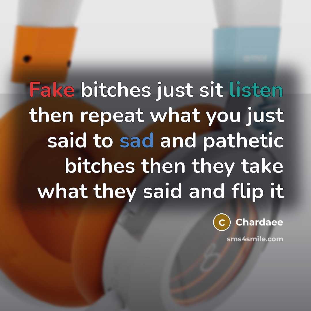 “Fake bitches just sit listen then repeat what you just said to sad and pathetic bitches then they take what they said and flip it” quote by Chardaee