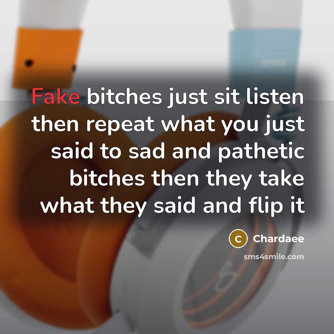 “Fake bitches just sit listen then repeat what you just said to sad and pathetic bitches then they take what they said and flip it” quote by Chardaee