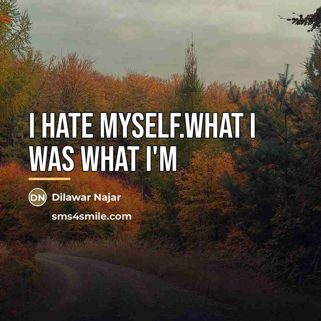 “I hate myself.what I was what i'm…” quote by Dilawar Najar