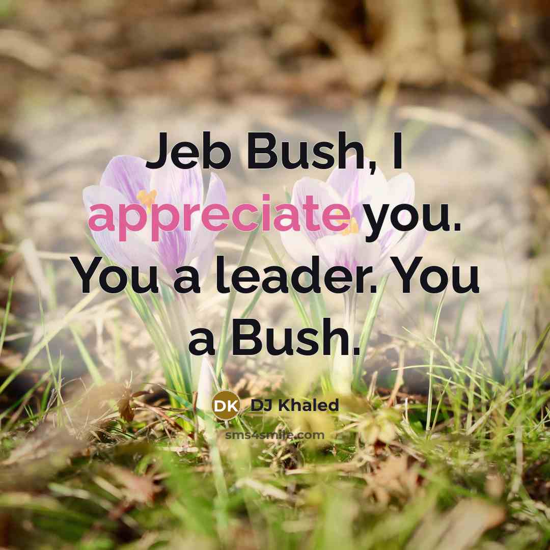 “Jeb Bush, I appreciate you. You a leader. You a…” quote by DJ Khaled