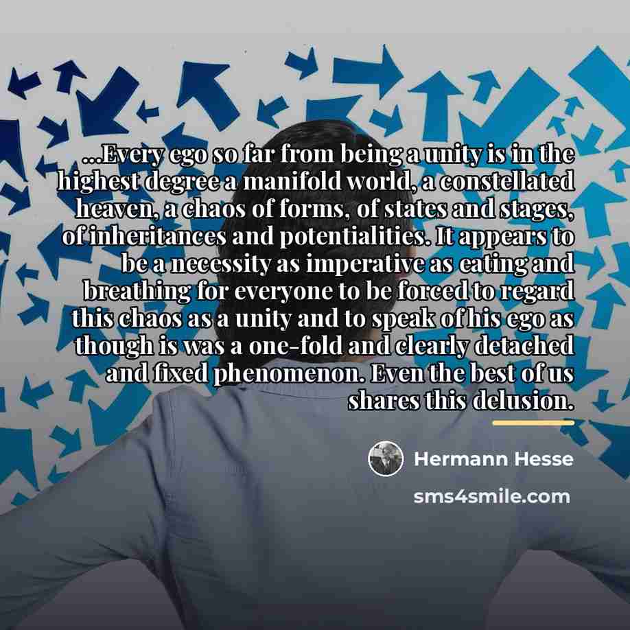 “...Every ego so far from being a unity is in…” quote by Hermann Hesse