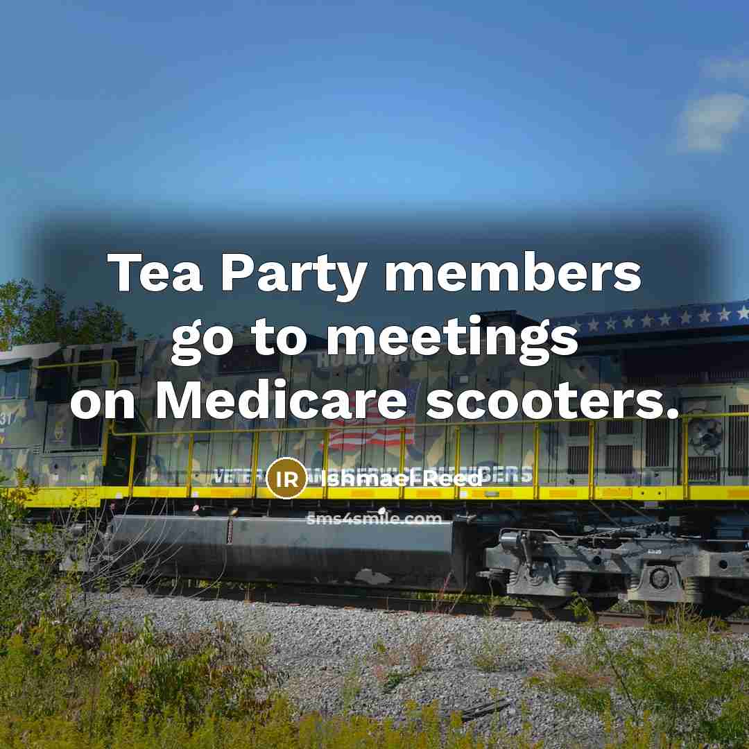 “Tea Party members go to meetings on Medicare scooters.…” quote by Ishmael Reed