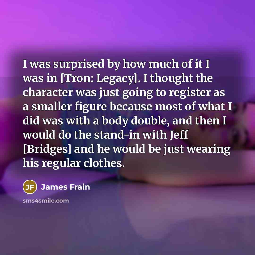 “I was surprised by how much of it I was…” quote by James Frain