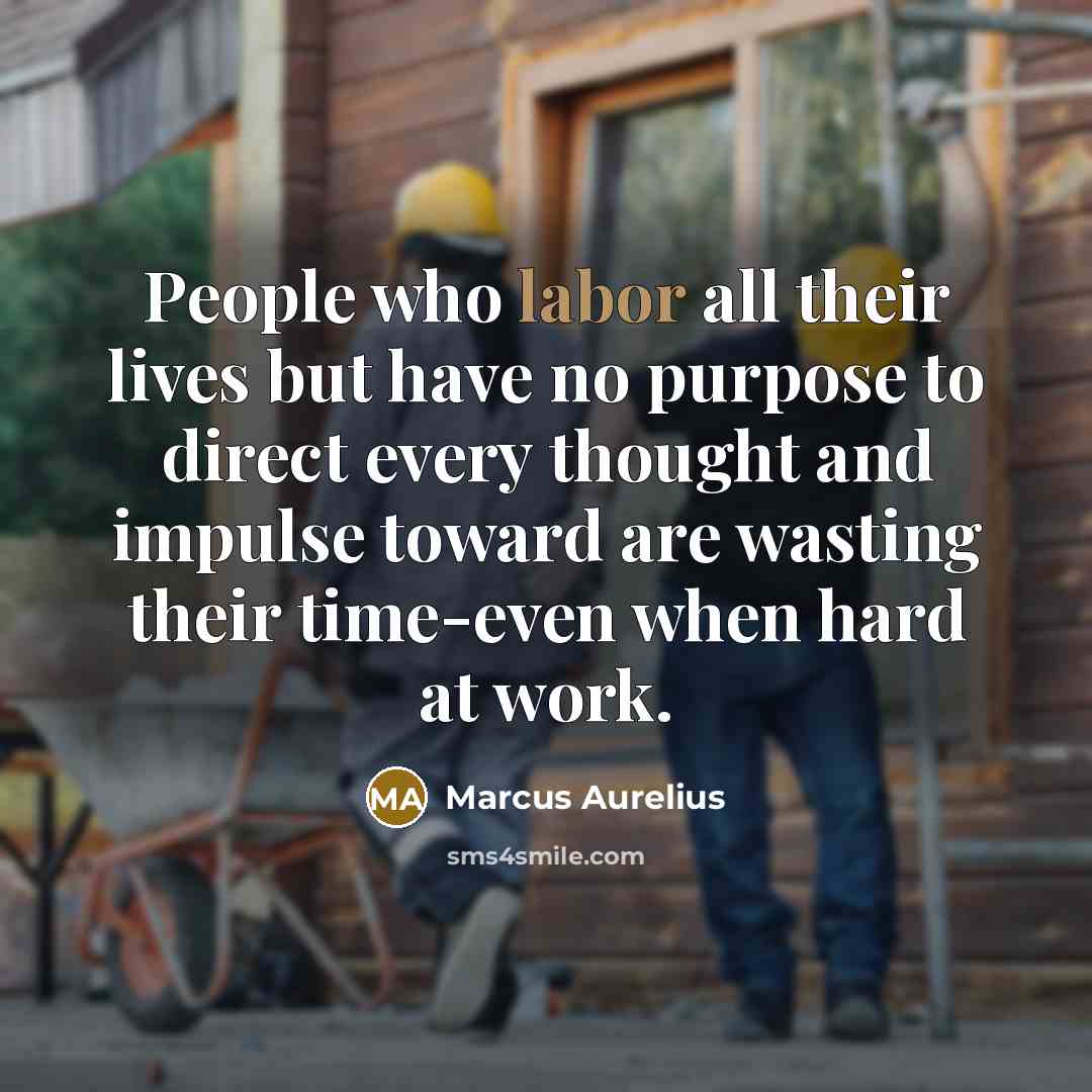 “People who labor all their lives but have no purpose…” quote by Marcus Aurelius