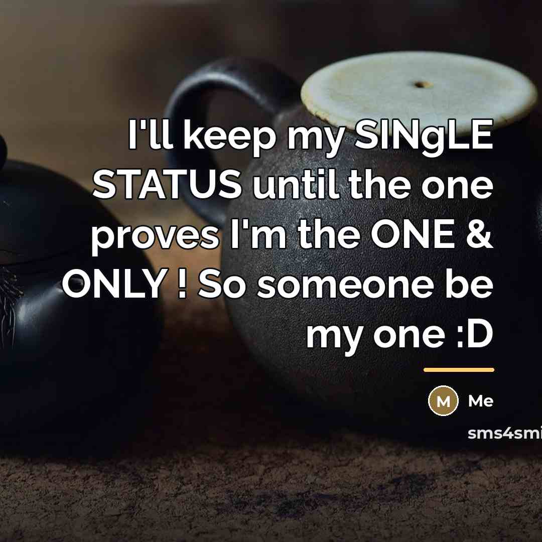 “I'll keep my SINgLE STATUS until the one proves I'm…” quote by Me