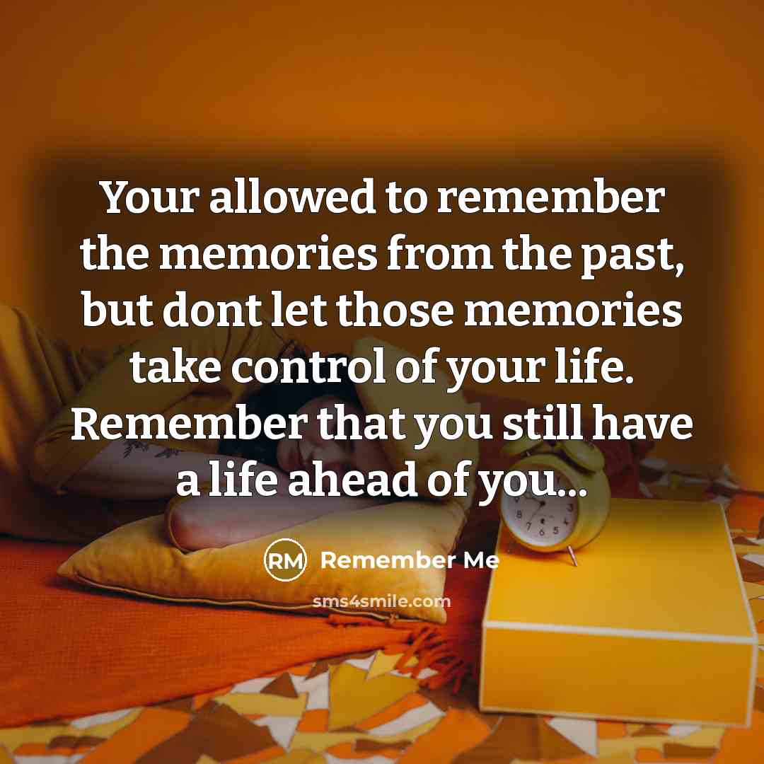 “Your allowed to remember the memories from the past, but dont let those memories take control of your life. Remember that you still have a life ahead of you...” quote by Remember Me