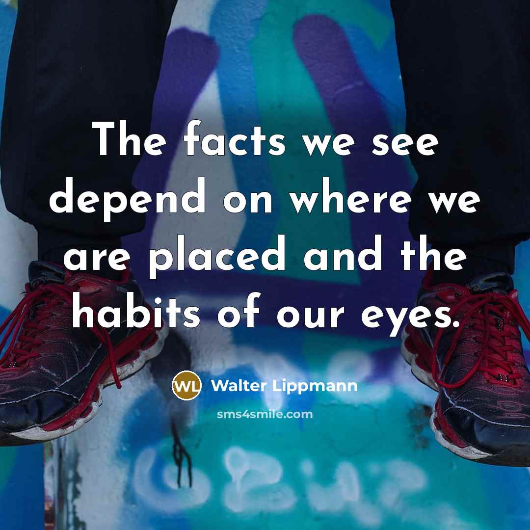 “The facts we see depend on where we are placed…” quote by Walter Lippmann