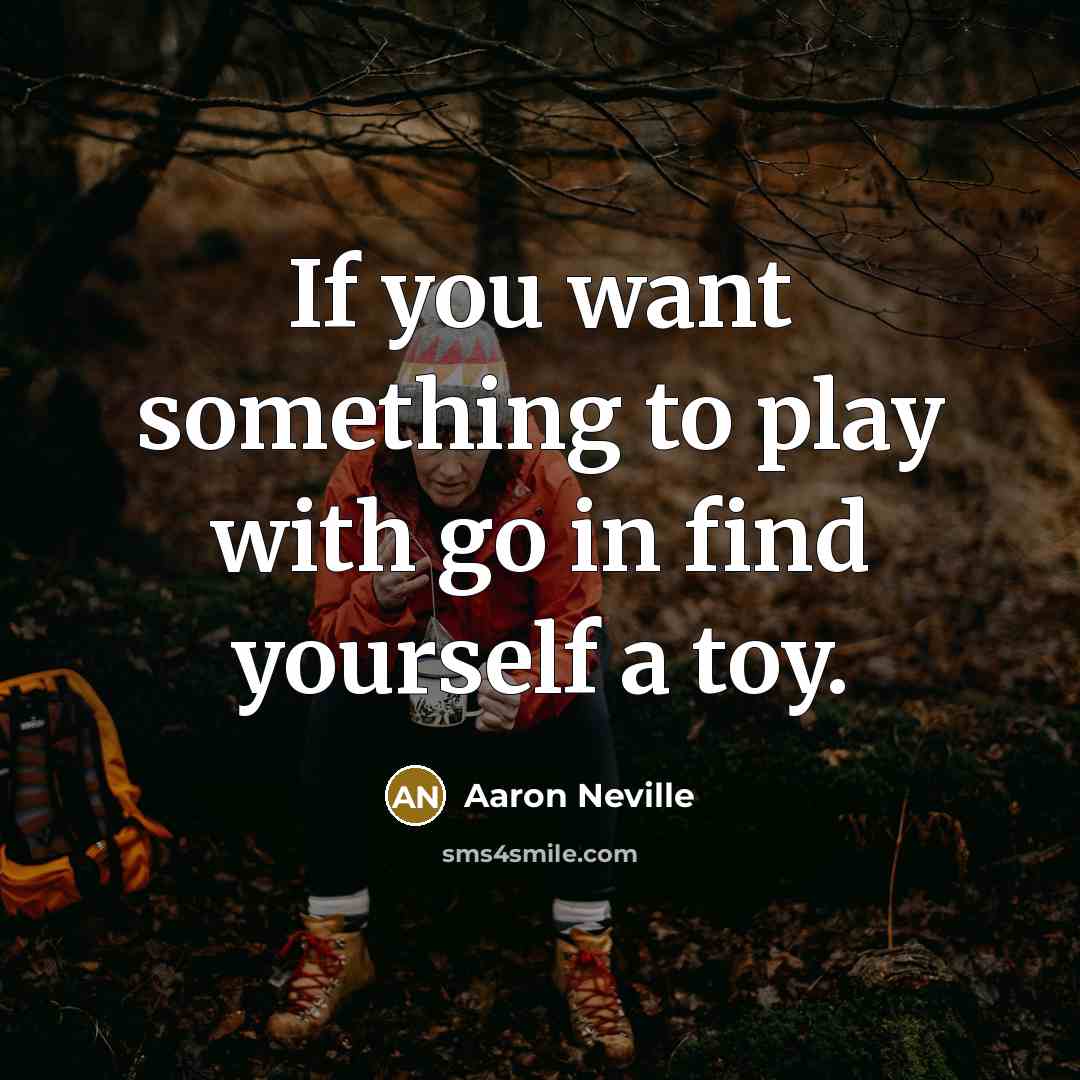 “If you want something to play with go in find…” quote by Aaron Neville