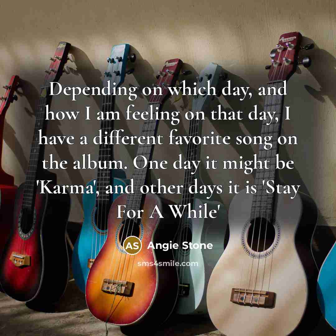 “Depending on which day, and how I am feeling on…” quote by Angie Stone