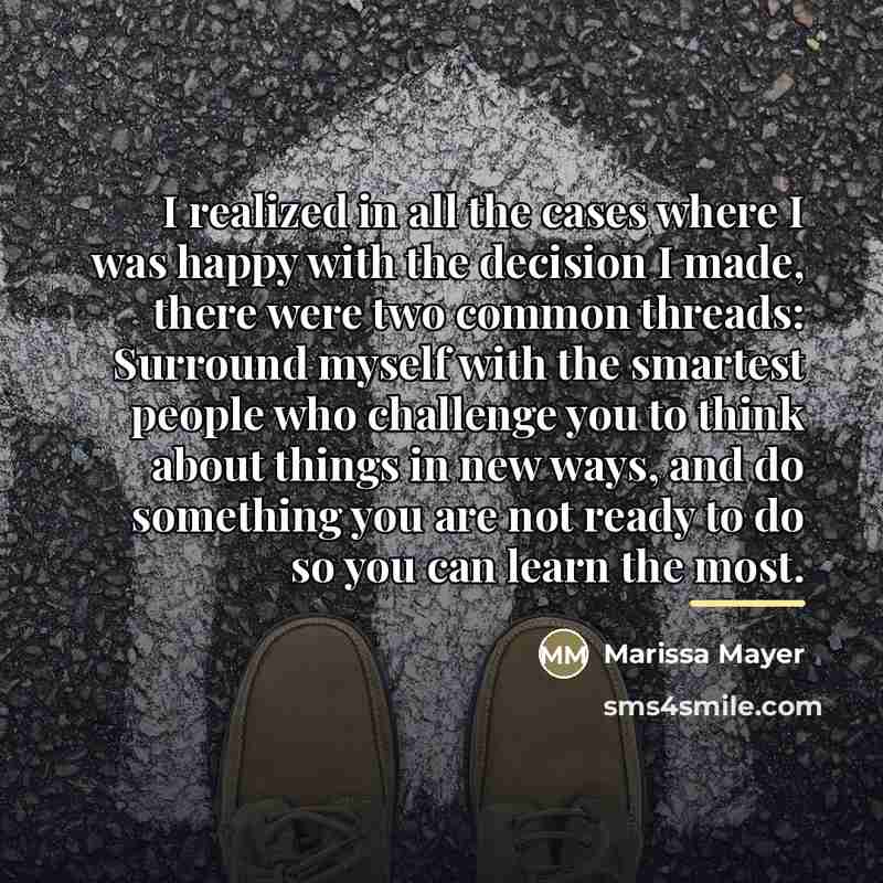 “I realized in all the cases where I was happy…” quote by Marissa Mayer