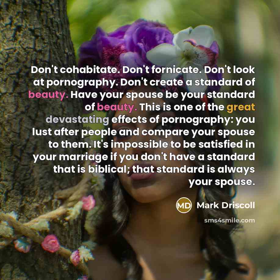 “Don't cohabitate. Don't fornicate. Don't look at pornography. Don't create…” quote by Mark Driscoll