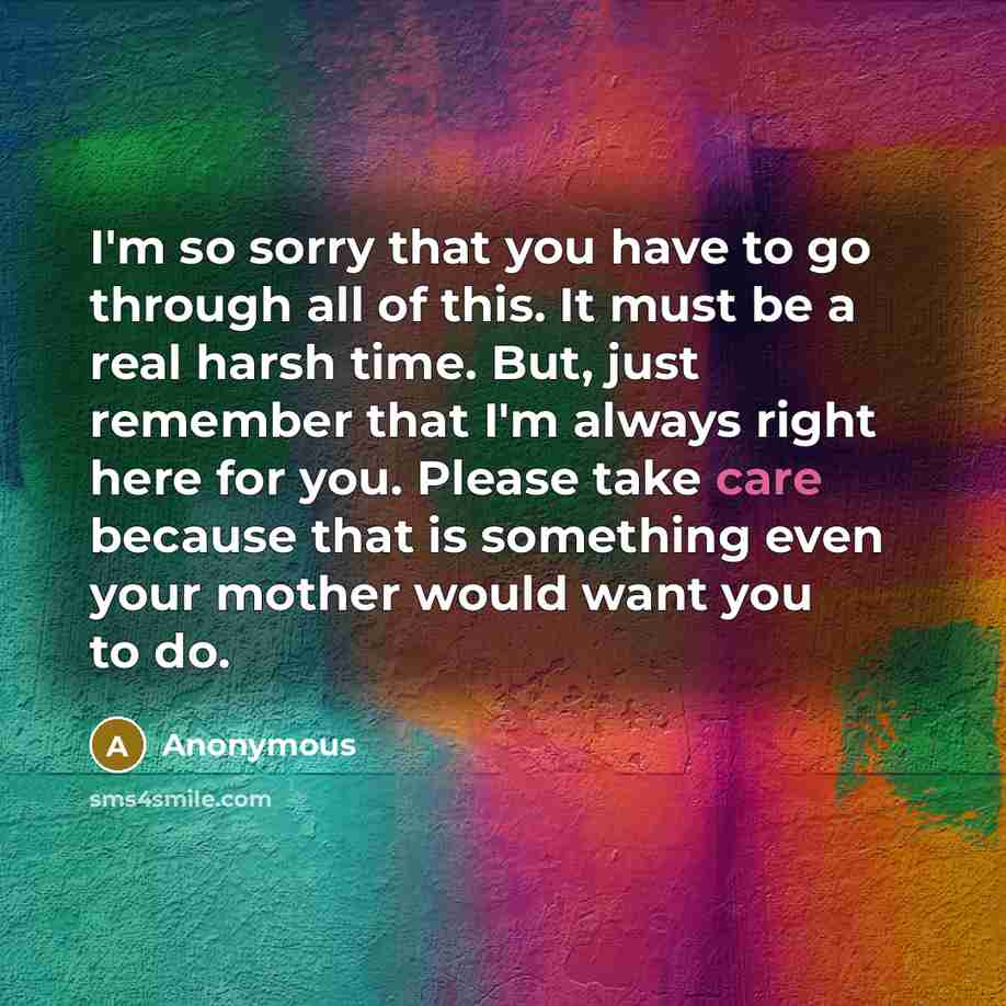 “I'm so sorry that you have to go through all…” quote by Anonymous