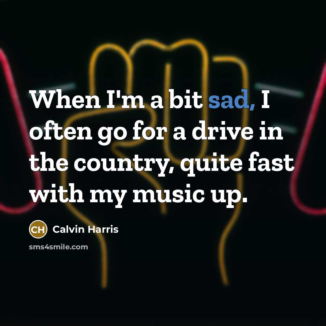 “When I'm a bit sad, I often go for a…” quote by Calvin Harris