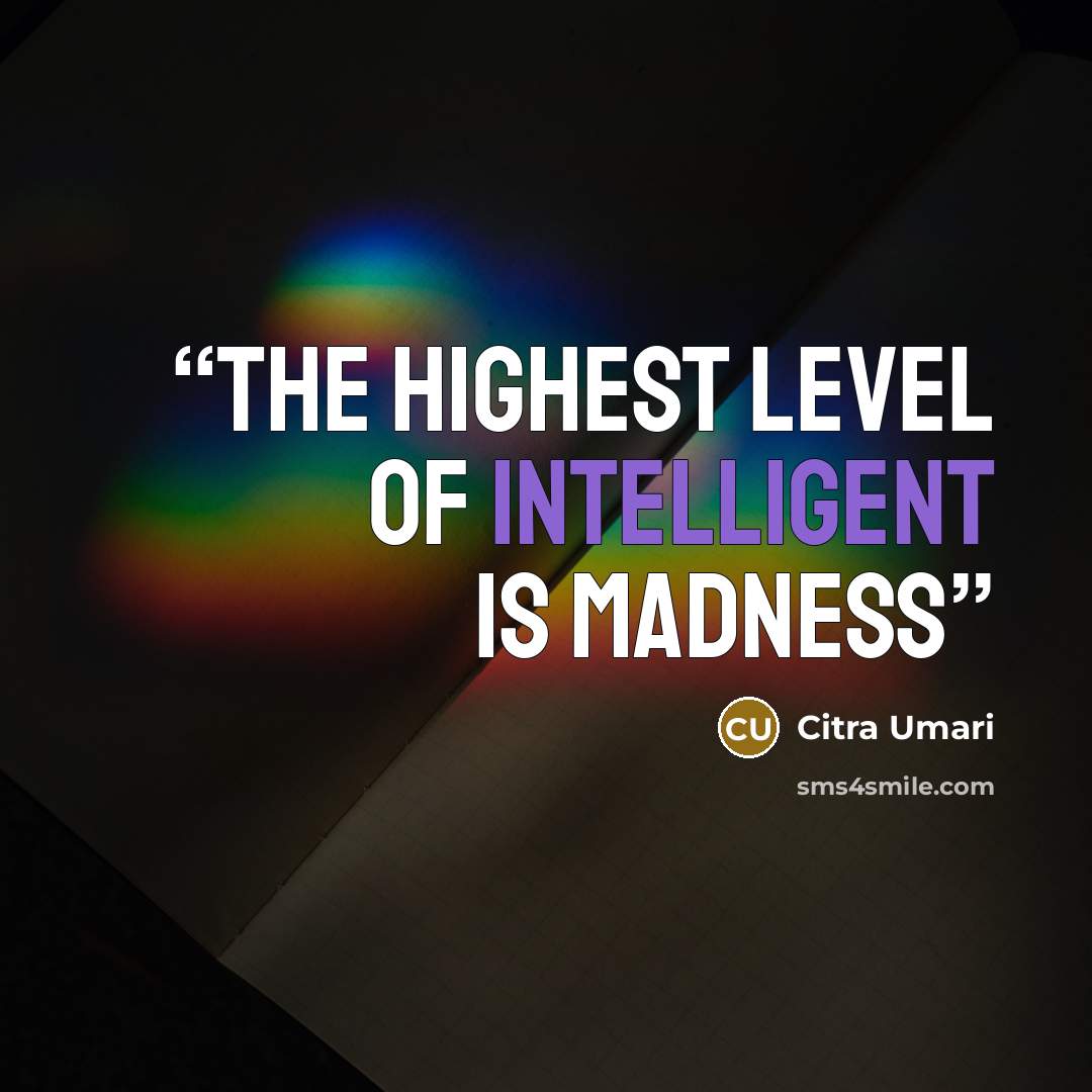 “The highest level of intelligent is MADNESS” quote by Citra Umari