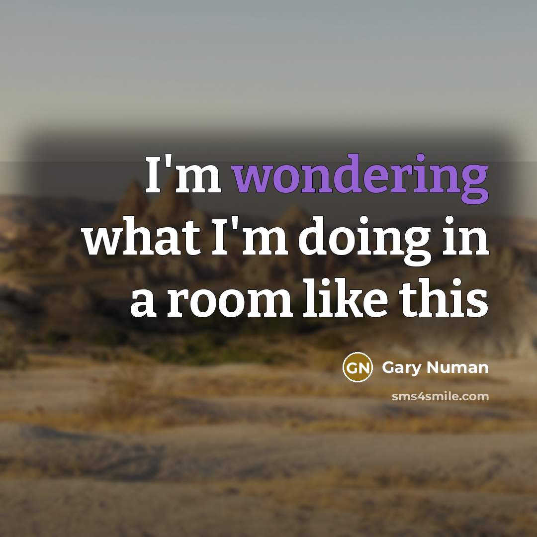 “I'm wondering what I'm doing in a room like this” quote by Gary Numan