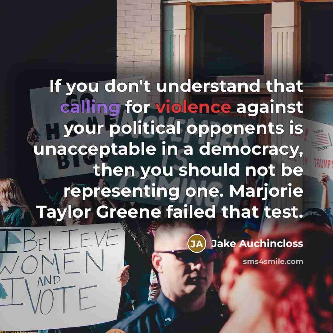 “If you don't understand that calling for violence against your…” quote by Jake Auchincloss