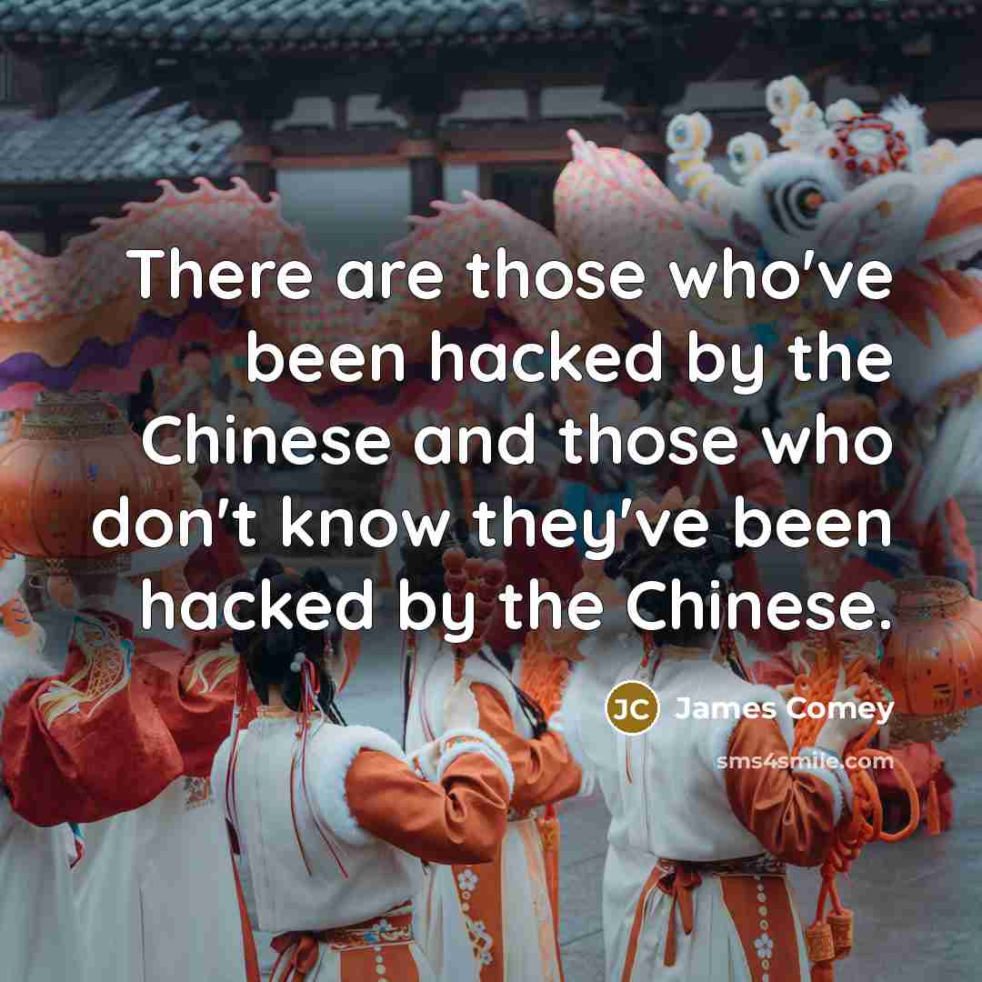 “There are those who've been hacked by the Chinese and…” quote by James Comey